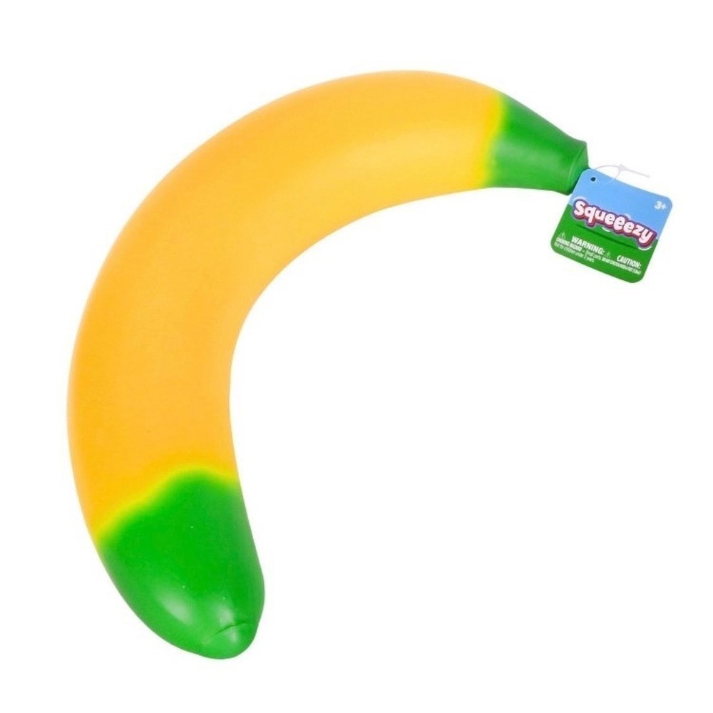 Squeezy Banana Giant 14.5 Inch Sensory Stress Toy Stretches Up To 6 Feet Yellow